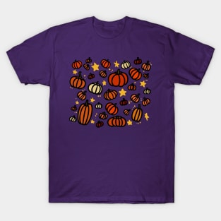 Pumpkins and Stars Autumn/Halloween Pattern T-Shirt